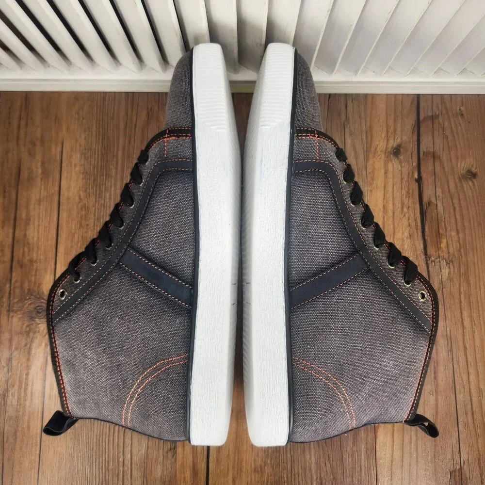 Steve Madden Glitch Mens Size 12 Gray Denim Lace Up Chukka Ankle Boots GLIT01M1